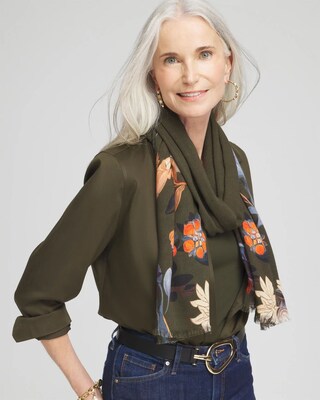 Autumn Floral Oblong Scarf click to view larger image.