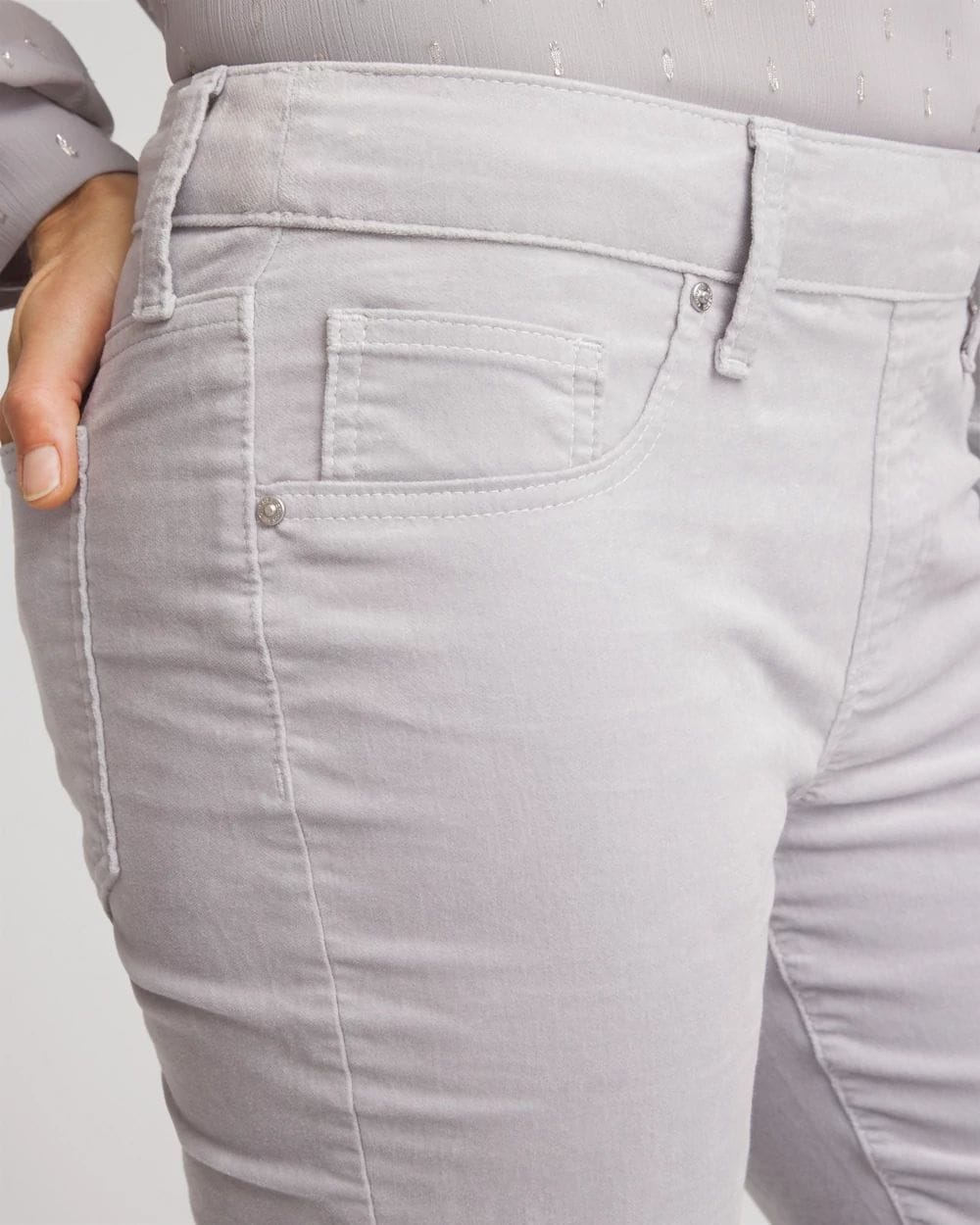 Velveteen Pull-On Flared Jeans click to view larger image.