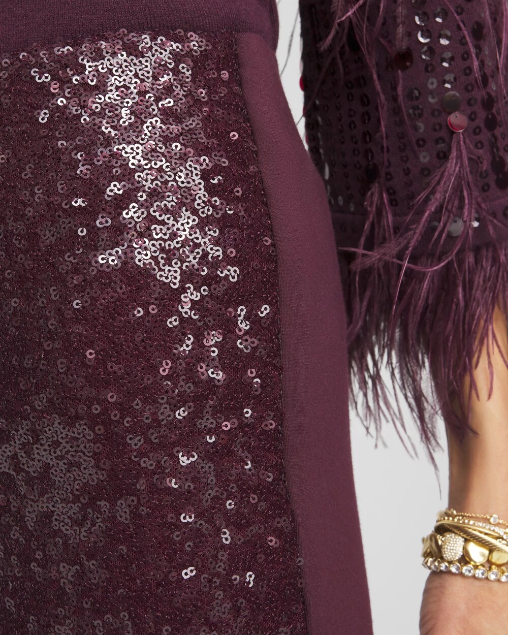 Petite Juliet Sequin Front Ankle Pants