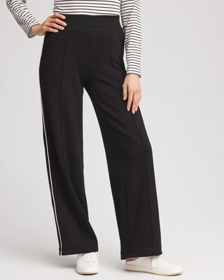 Zenergy® Double-Knit Striped Wide Leg Pants