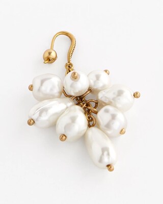 No Droop™ Faux-Pearl Cluster Earrings click to view larger image.