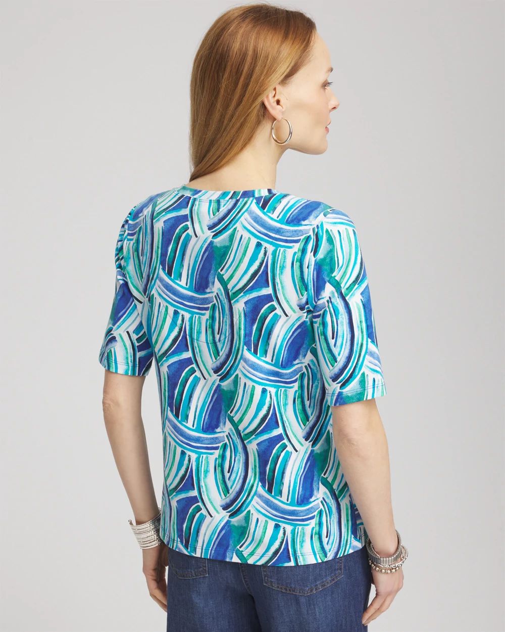 Ocean Print V-Neck Perfect Tee