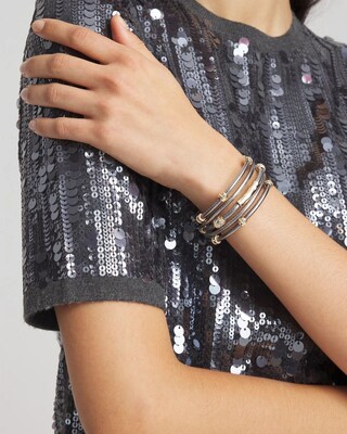 Mixed-Metal Rhinestone Bracelet