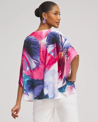 Floral Watercolor Poncho