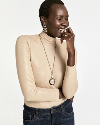 Touch of Cool™ Foil Mock Neck Layering Tee