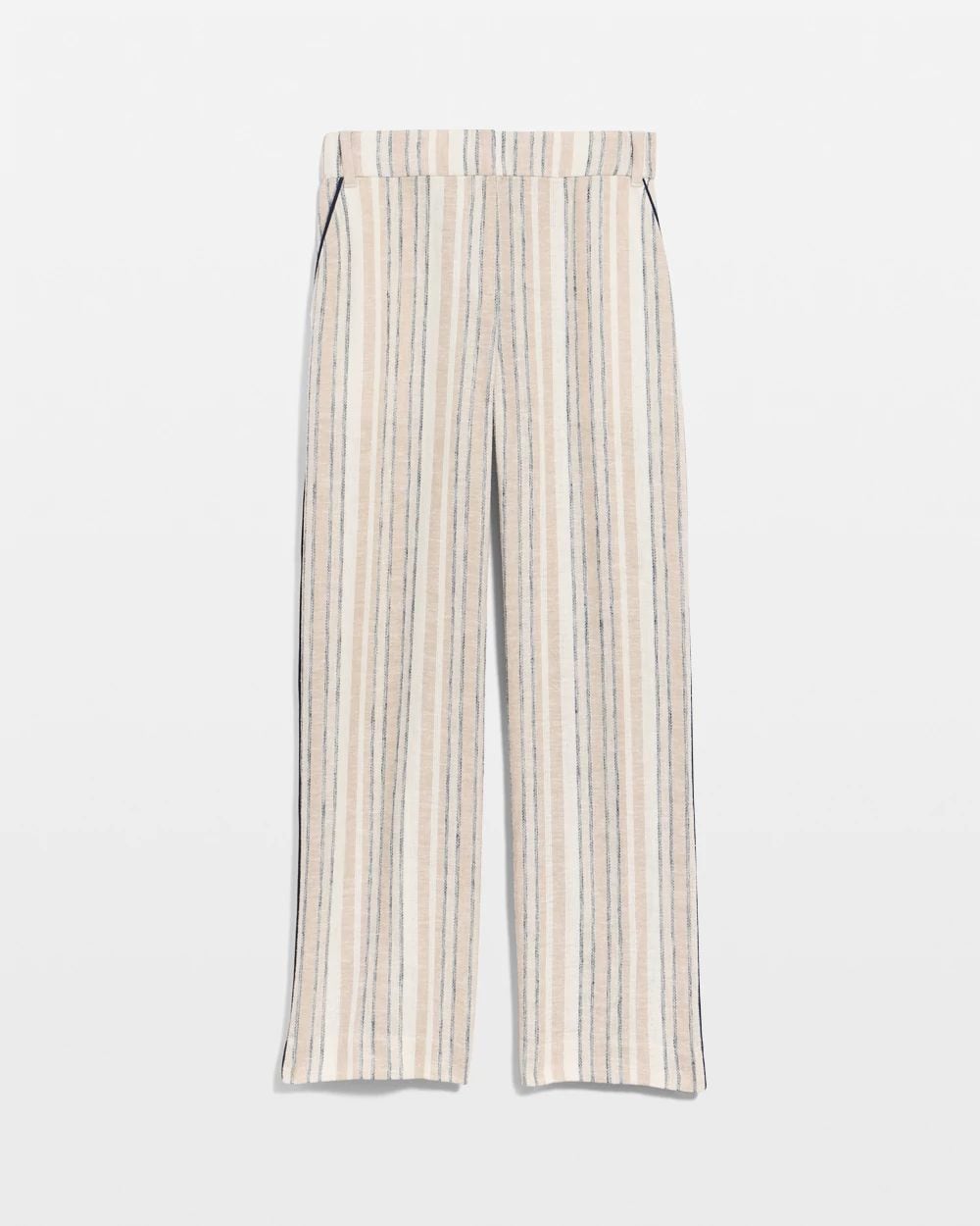 Striped Piped Linen Fly Front Pants click to view larger image.
