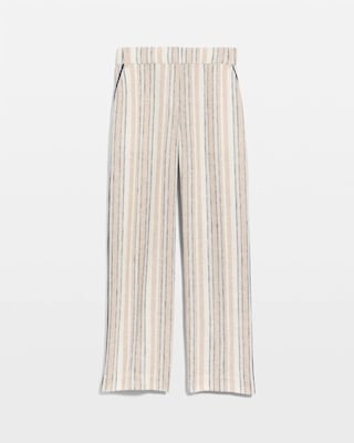 Striped Piped Linen Fly Front Pants click to view larger image.