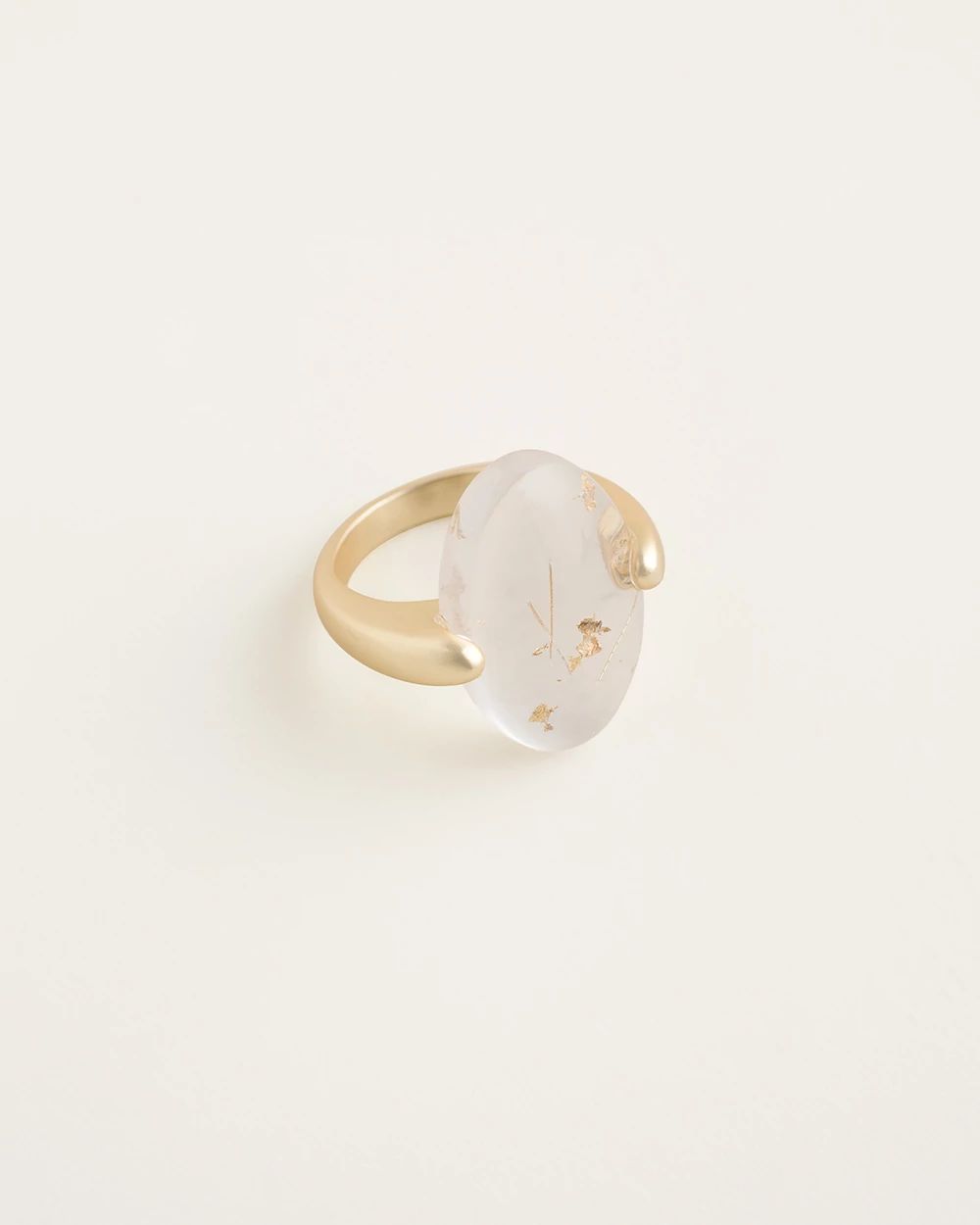 Goldtone Lucite Ring