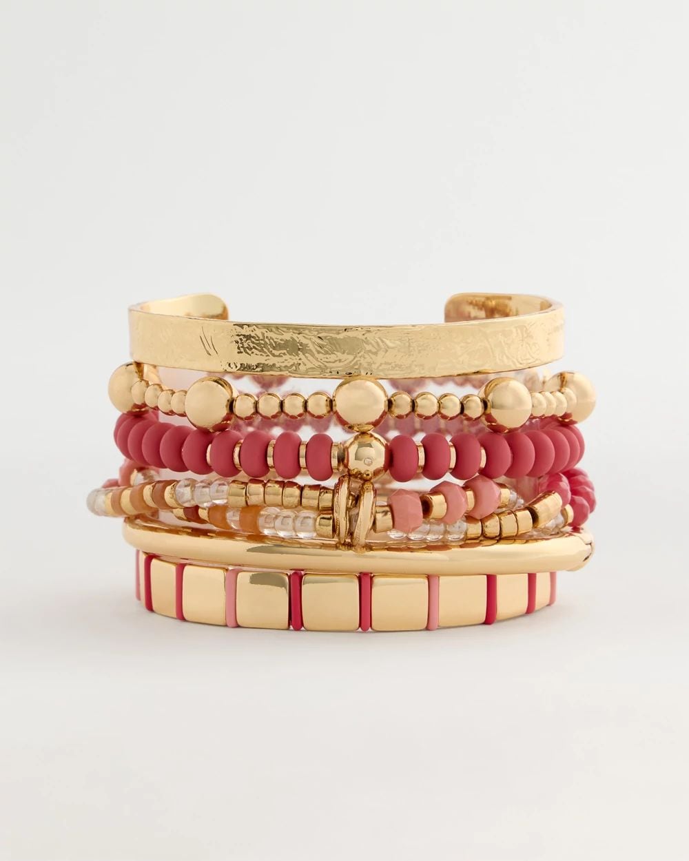 Glam Goldtone Slice Stretch Bracelet click to view larger image.