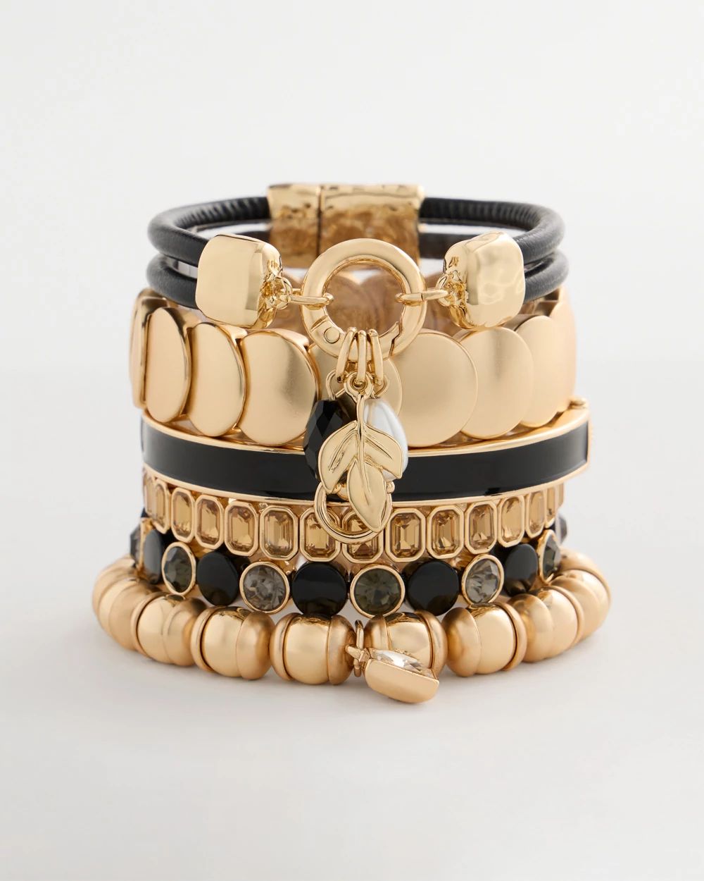Faux Leather Charm Bracelet click to view larger image.
