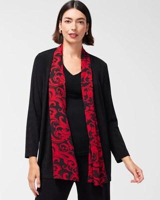 Travelers Chiffon Trim Scroll Print Jacket