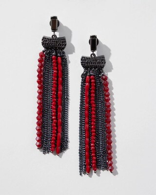 Red Tassel Earrings