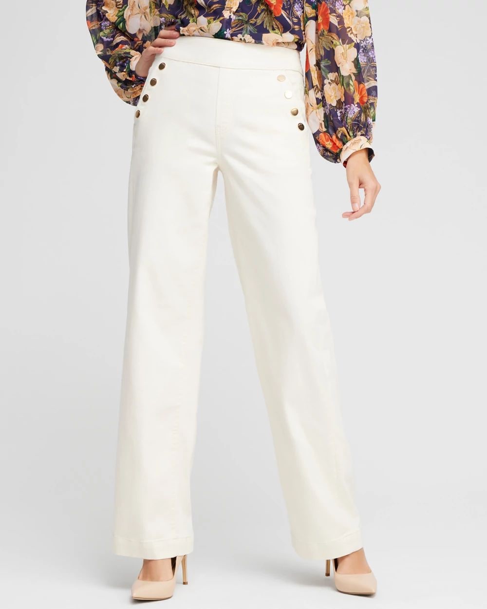 Pull-On Wide Leg Jeans