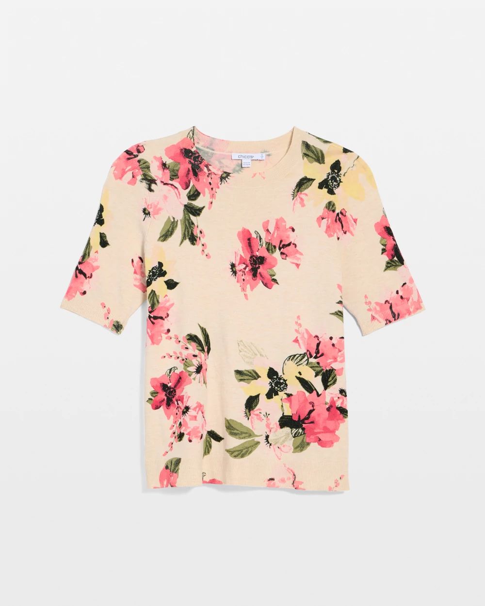 Ella Crewneck Floral Pullover Sweater click to view larger image.