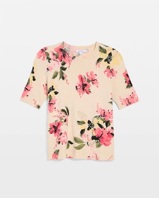 Ella Crewneck Floral Pullover Sweater click to view larger image.