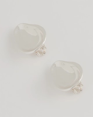 Silvertone Stud Clip-On Earrings