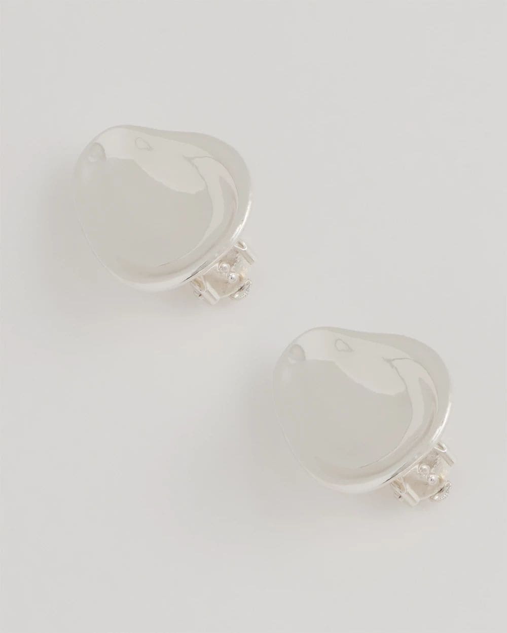 Silvertone Stud Clip-On Earrings