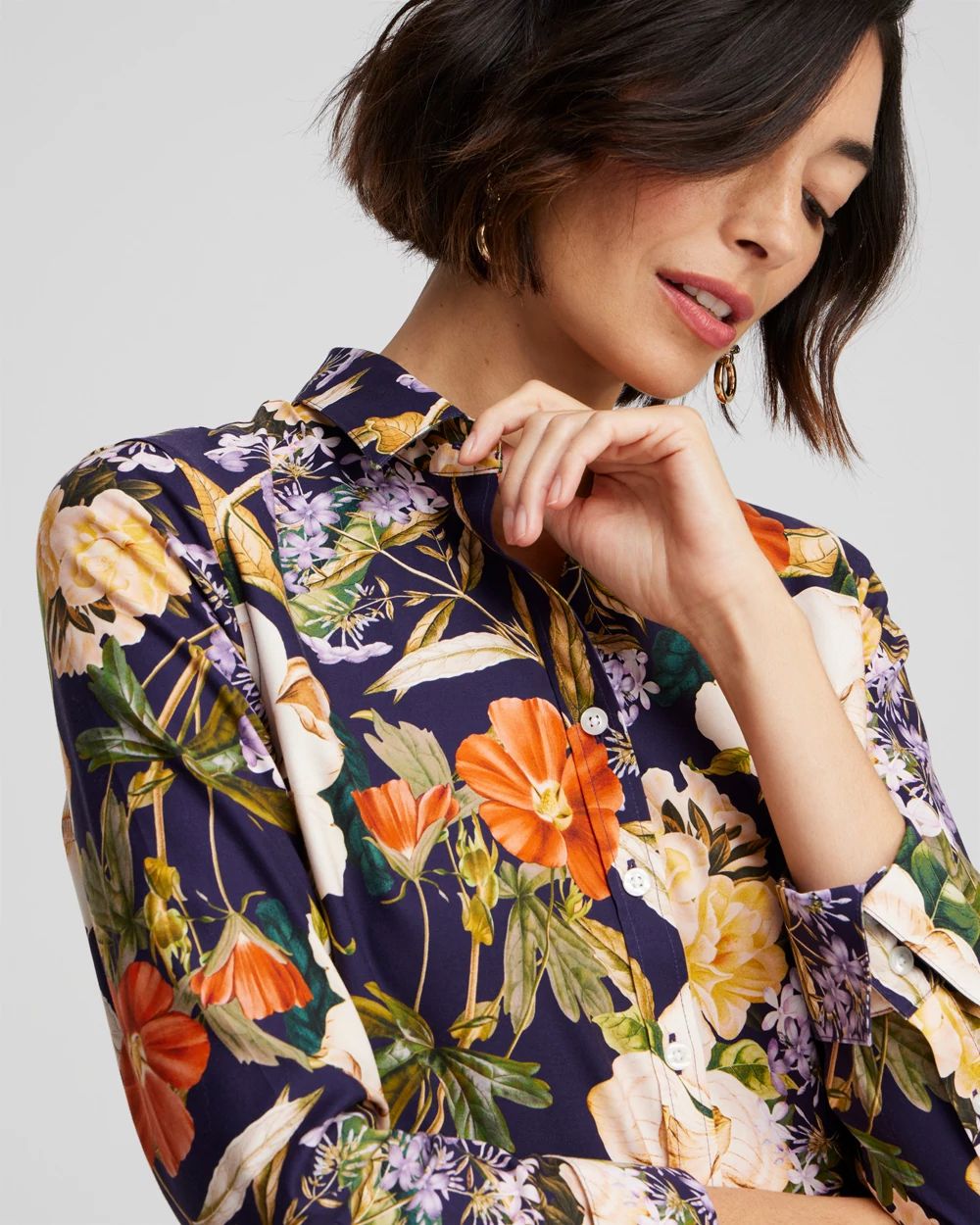 No Iron™ Stretch Floral Print Shirt
