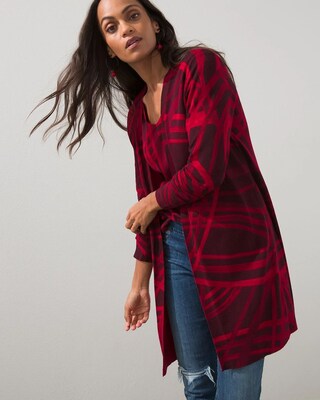 Arched Open Front Cardigan
