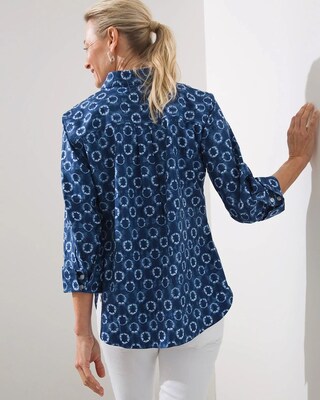 No-Iron Stretch Dot Print Shirt