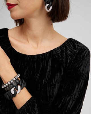 Textured Velvet Blouson Sleeve Top