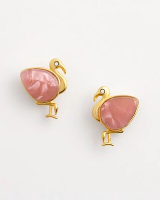 No Droop® Agate Stone Flamingo Stud Earrings
