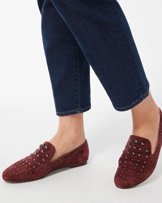 Suede Studded Loafers
