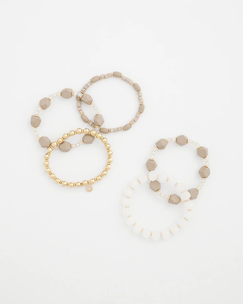 Neutral Stretch Set of Five Bracelets
