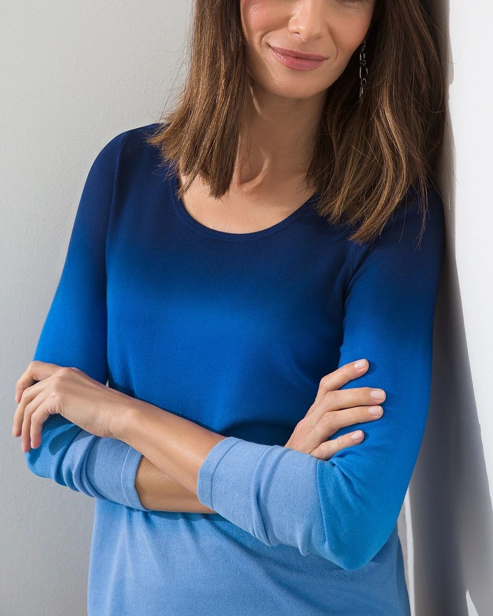 Spun Rayon Ombre Pullover Sweater