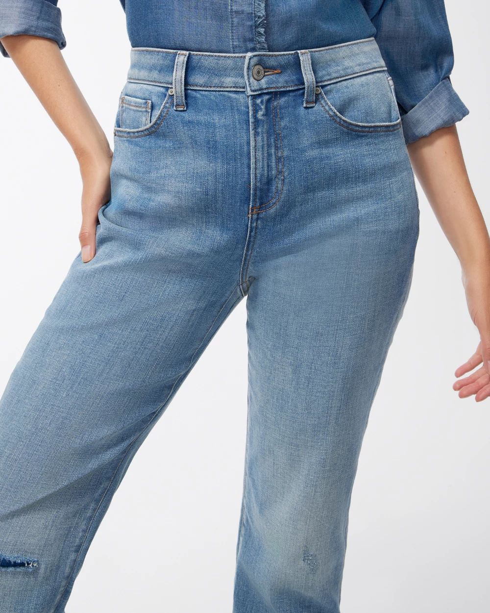 Petite High Rise Straight Leg Jeans