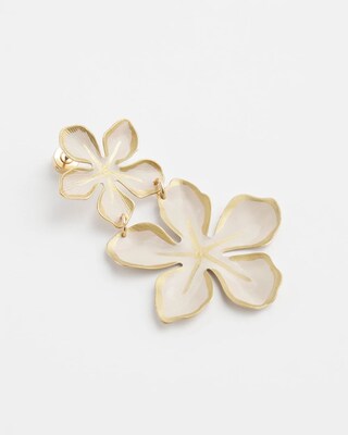 No Droop™ White Flower Earrings