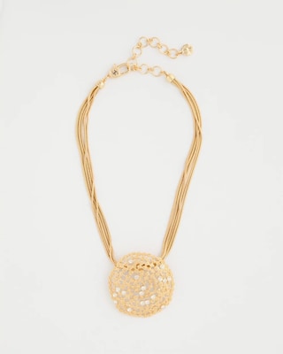 Sea Foam Medallion Pendant Necklace