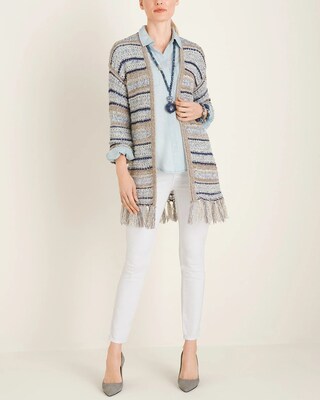 Cool-Toned Open-Stitch Cardigan