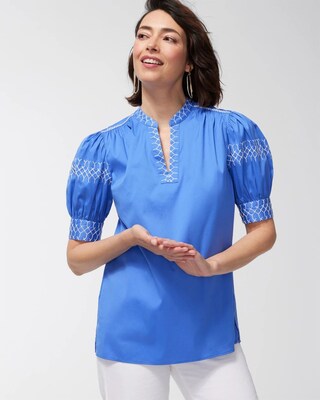 Poplin Drama Sleeve Top