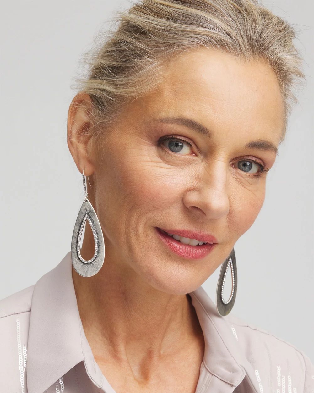 No Droop® Silver Tone Teardrop Earrings