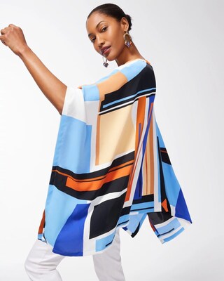 Floral Print Poncho
