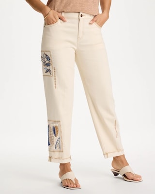 Patchwork Relaxed Boyfriend Jean