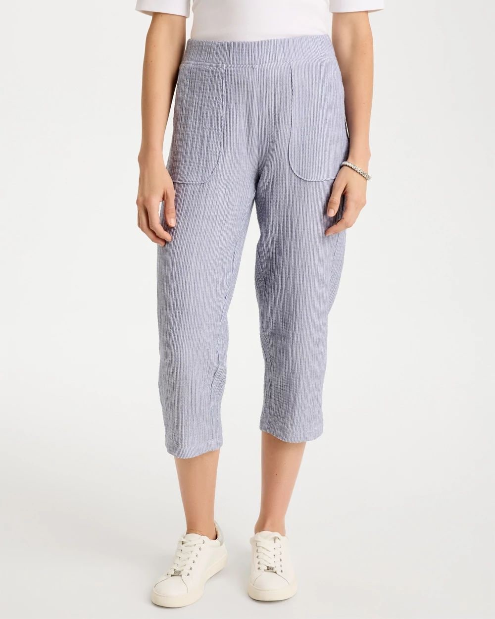 Zenergy® Striped Gauze Cropped Pants