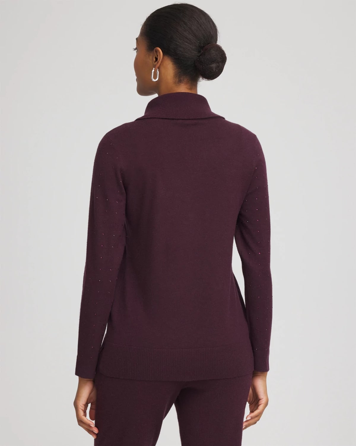 Chico's Luxe Diamante Cowlneck Tunic In Night Bloom In Purple