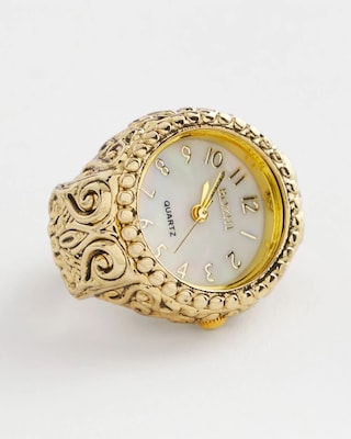 Gold Watch Stretch Ring