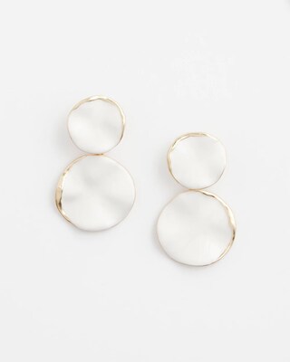 White Round Drop Earrings
