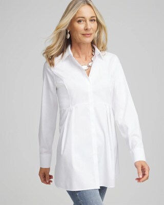 No Iron™ Peplum Pleated Shirt