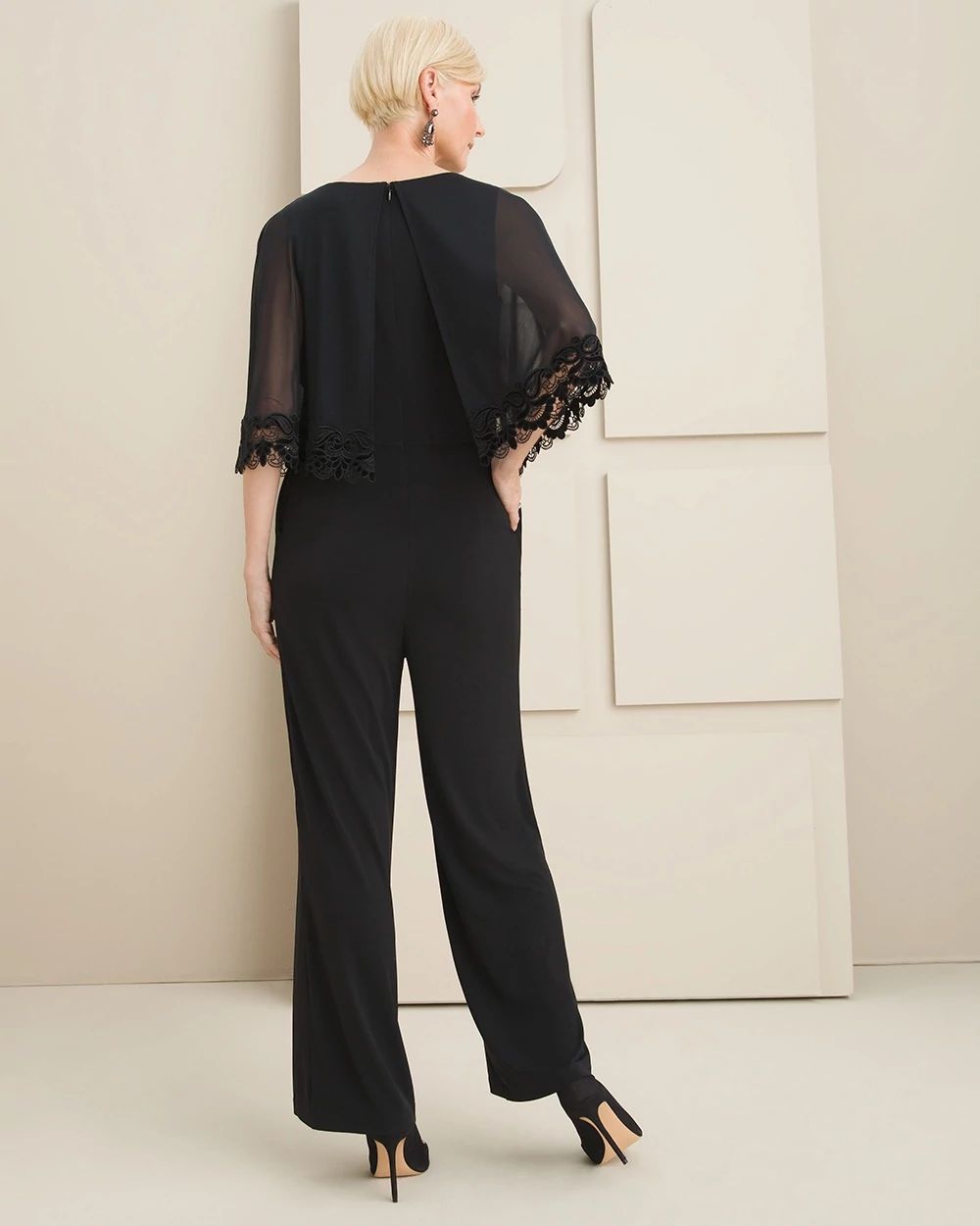 Jumpsuit with Attached Capelet