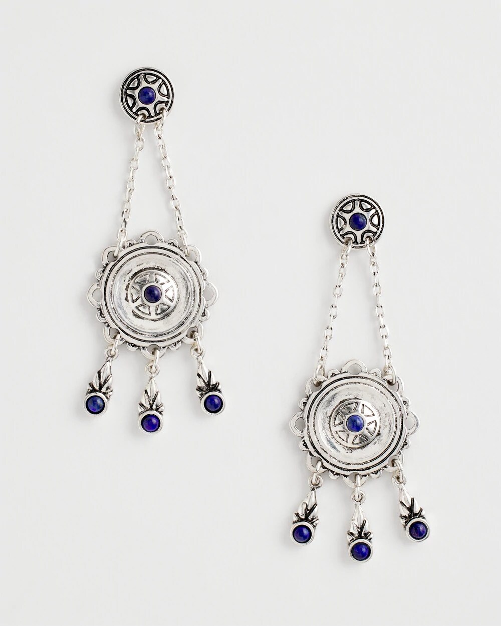 No Droop® Lapis Lazuli Medallion Earrings
