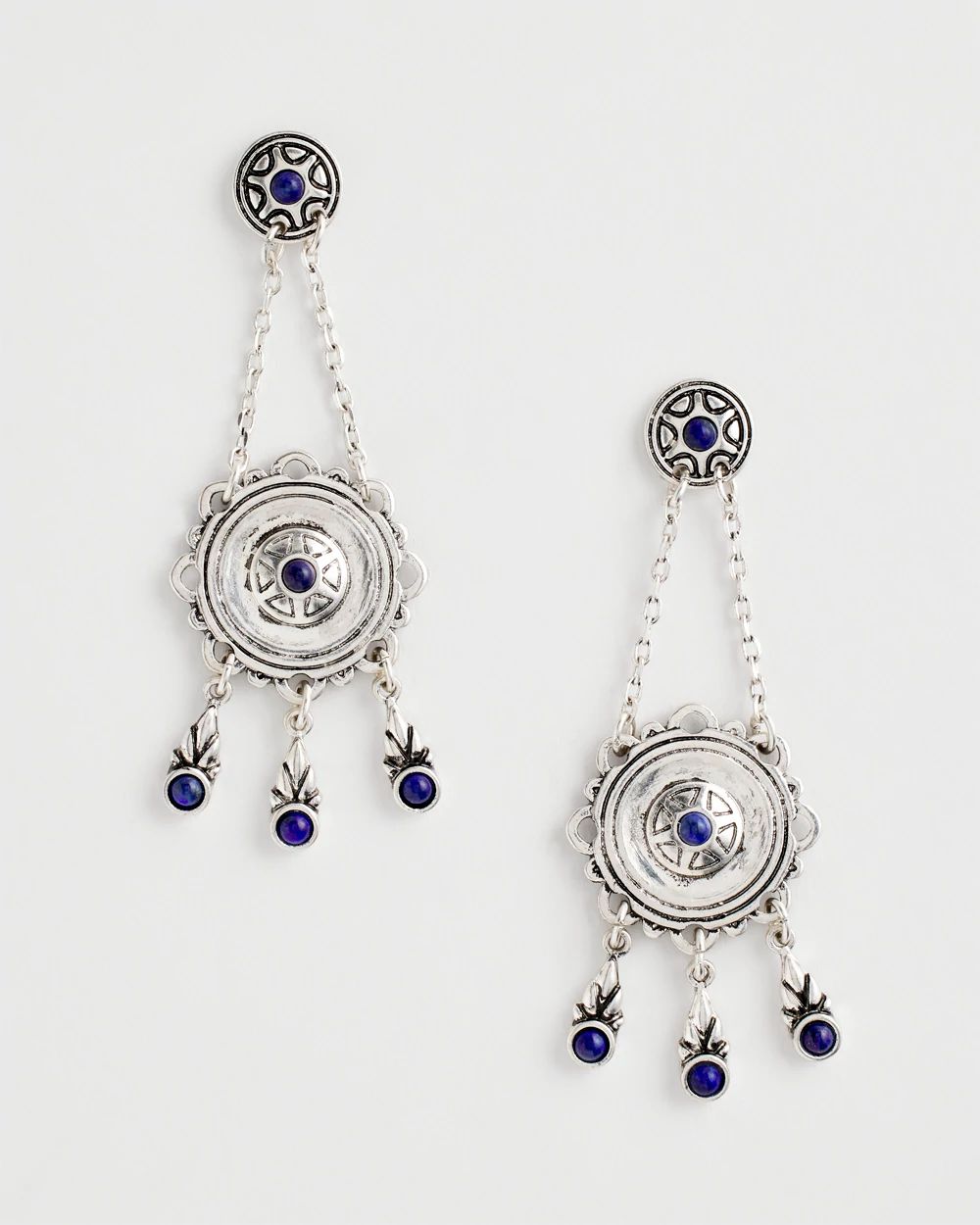No Droop® Lapis Lazuli Medallion Earrings