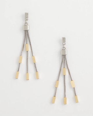 Mixed Metal Linear Earrings