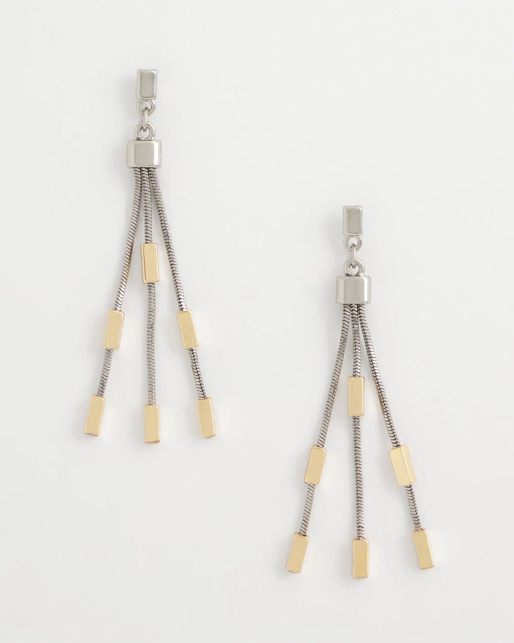 Mixed Metal Linear Earrings