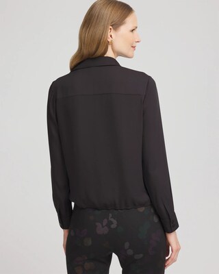 Surplice Bubble Hem Shirt click to view larger image.