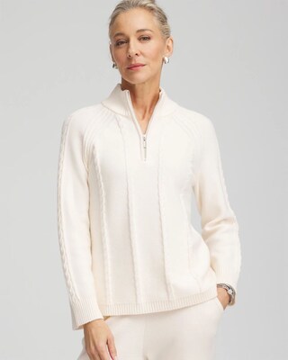 Zenergy® Luxe Cashmere Blend Half Zip Top