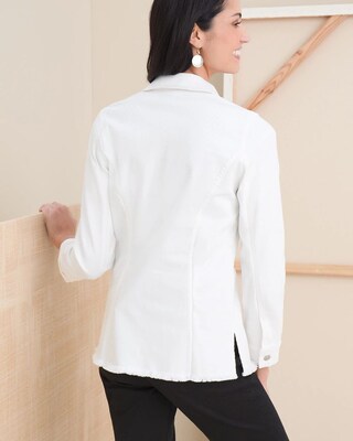 No Stain Frayed Hem Denim Jacket
